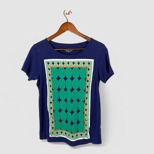 J.Crew T-Shirt Blue Artist Series Graphic Short Sleeve Size Small